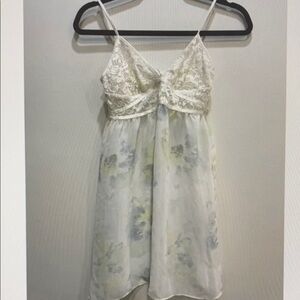 Elegant Lace Trimmed White Nightgown